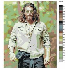 Картина по номерам W-656 "Турецкий актер Джан Яман" 70x90 Brushes Paints