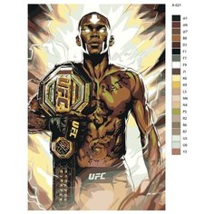 Картина по номерам X-521 Боксер Исраэль Адесанья 80x120 Brushes Paints