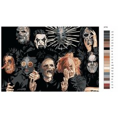 Картина по номерам X-778 "Рок-группа Slipknot (Слипнот)" 80x120 Brushes Paints