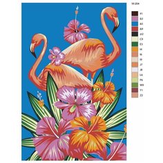 Картина по номерам W-204 "Розовые фламинго" 80x120 Brushes Paints