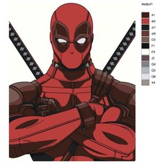 Картина по номерам "Дэдпул 1", 80x100 см Brushes Paints