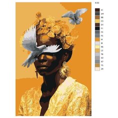 Картина по номерам X-53 "Девушка и птицы" 80x120 Brushes Paints