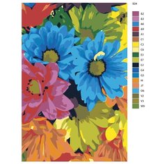 Картина по номерам S24 "Яркие цветы" 70x110 Brushes Paints