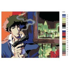 Картина по номерам V-401 "Аниме: Ковбой Бибоп (Cowboy Bebop). Спайк Шпигель (Spike Spiegel)", 80x100 см Brushes Paints