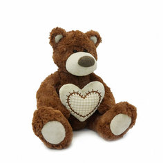 Мягкая игрушка Maxitoys Мишка Лавли с сердцем коричневый, 19 см, коричневый