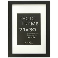 Рамка оформительская Комус пластиковая с паспарту Gloria Black, 21*30 см Artlink