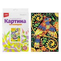 Набор для творчества LORI Картина по номерам для малышей Попугай