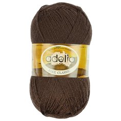Пряжа Adelia Jake classic, 75% шерсть, 25% нейлон, 5*100 г, 410 м+-15 м, №09, темно-коричневый