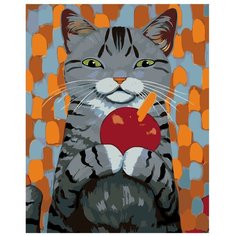 Картина по номерам, "Живопись по номерам", 100 x 125, A437, кот, рисунок, животное