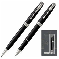 Набор пишущих принадлежностей Parker SONNET BLACK CT: ручка шариковая + роллер