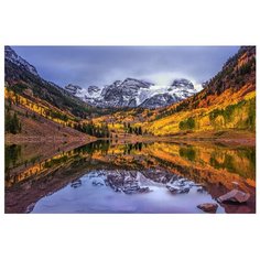 Алмазная мозаика Горы в отражении озера, 40х50 см.26 цв, полное заполнение, с подрамником Рыжий Кот AS4024