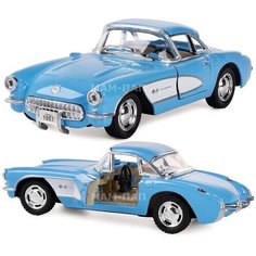 Машинка металлическая Kinsmart 1:34 1957 Chevrolet Corvette KT5316D инерционная / Голубой