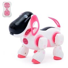 Робот-собака «Киберпёс Ки-Ки», радиоуправляемый, интерактивный, русское озвучивание, световые эффекты, цвет розовый Miki Market