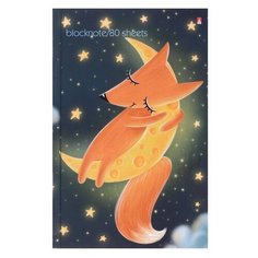 Блокнот А5, 80 листов "Волшебный лис", твердая обложка, глянцевая ламинация Альт