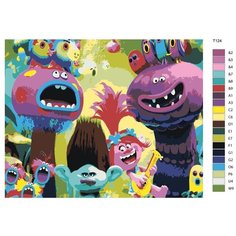 Картина по номерам Т124 "Счастливые тролли" 40х50 см Brushes Paints