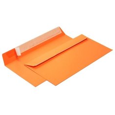 Конверт из цветной бумаги С65 (114*229) оранжевый. 100 шт Pack24