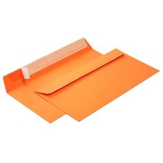 Конверт из цветной бумаги С65 (114*229) оранжевый. 100 шт Pack24