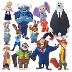 Набор фигурок Зверополис - Zootropolis 12 шт. Noname