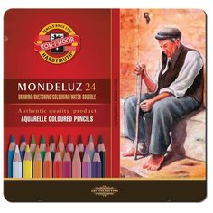 Карандаши цветные акварельные художественные KOH-I-NOOR "Mondeluz", 24 цвета