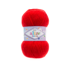 Пряжа Alize Sekerim Bebe, 100 % акрил, 100 г, 320 м, 1 шт., 56 красный