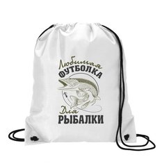 Сумка для обуви CoolPodarok Прикол. Рыбалка. Любимая футболка для рыбалки2