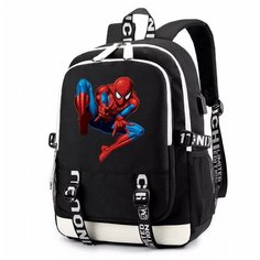 Рюкзак Человек паук (Spider man) черный с USB-портом №3 Noname
