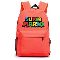Рюкзак с логотипом Марио (Mario) оранжевый №2 Noname