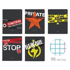 Тетрадь общая А5 96л клетка, скрепка, обл. карт. KEEP AWAY 5диз 7-96-1171 2 шт Альт