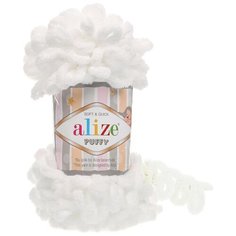 Пряжа Alize Puffy 55(белый) 5 шт.