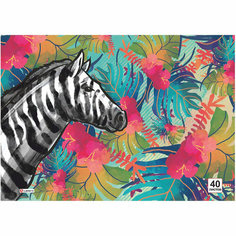 35034 Альбом для рисования Африканские животные-Зебра 40 листов, на склейке, Lamark