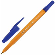 Ручка шариковая BRAUBERG "ORANGE Line", синяя, корпус оранжевый, узел 1 мм, линия письма 0,5 мм