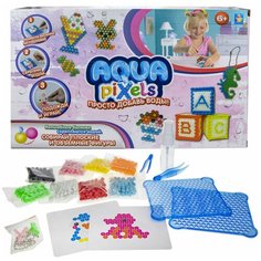 1TOY Аква-мозаика Aqua pixels "набор принцессы", набор для творчества 600 деталей, бусинки скрепляются водой