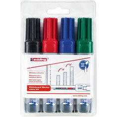 Набор маркеров для досок EDDING 365, 2-7 мм, 4 цвета в ПВХ конверте