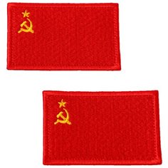 Термоаппликация , термонаклейка , текстильный патч, нашивка, шеврон 5 х 8см. флаг СССР. Комплект 2 шт Felante