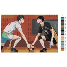 Картина по номерам Y-597 "Аниме Волейбол. Тоору Ойкава и Тобио Кагеяма" 40х60 Brushes Paints