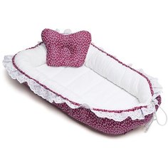Гнездышко-кокон для новорожденных Mobilbaby Малиновый муар
