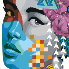 Картина по номерам Гейша. Абстракция на стену Палитра забав