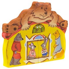 Деревянная игрушка пазл "Теремок с медведем" ручная работа Олимп сувениры