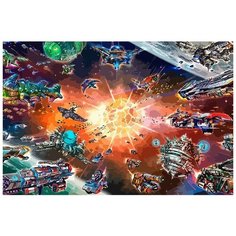 Картина по номерам на холсте настольная игра Звездные империи Star Realms Космос - 6945 Г 60x40