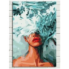 Картина по номерам на холсте Море во мне (Девушка, абстракция) - 9046 В 60x40