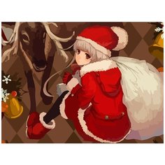 Картина по номерам на холсте Новый Год (Рождество, Дед Мороз, Снегурочка, Аниме) - 7263 Г 30x40