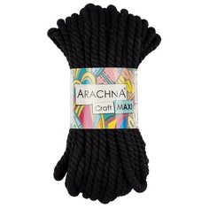 Пряжа ARACHNA "CRAFT MAXI" 75% хлопок, 25% фибра 3 шт. х268г 15,24м №03 чёрный