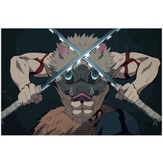 Картина по номерам на холсте Клинок, рассекающий демонов - 5 60 x 40