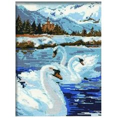 Набор для вышивания "Лебеди", 26x38 см, Риолис (Сотвори Сама)