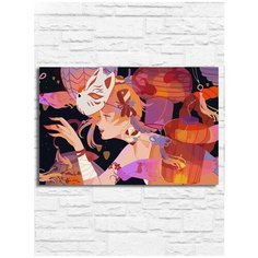 Картина по номерам на холсте Игра Genshin impact (Генишин, Ху Тао, Делюк, Сахароза, Сяо) - 8301 Г 30x20