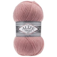 Пряжа ALIZE Superlana Tig (Суперлана тиг) - 3 мотка цвет: темная пудра (144), 25%шерсть, 75% акрил, 570м/100г
