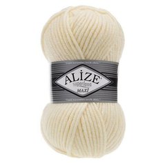 Пряжа Alize Superlana Maxi (Ализе Суперлана Макси) - 2 мотка 599 слоновая кость 75% акрил, 25% шерсть 100м/100г