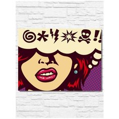 Картина по номерам на холсте Поп арт девушка (портрет, абстракция, волосы, красочная картина) - 9507 В 30x40