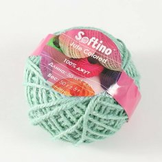 Пряжа 100% джут "Softino Jute Colored" 50м ±2м нежно-голубой 50 гр нет бренда