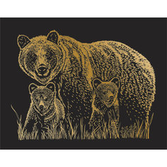Hobbius SGHK Набор для творчества Гравюра 20 x 25.5 см N58 Медведи (золото)